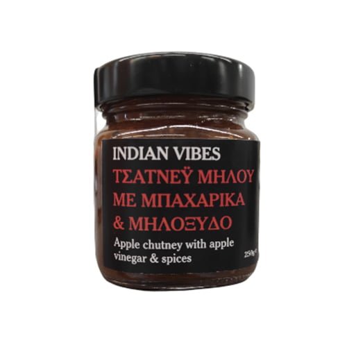 INDIAN VIBES CHUTNEY ΜΗΛΟΥ ΜΕ ΜΠΑΧΑΡΙΚΑ ΚΑΙ ΜΗΛΟΞΥΔΟ 250G