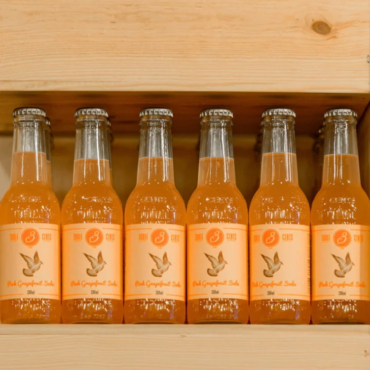 THREE CENTS PINK GRAPEFRUIT SODA